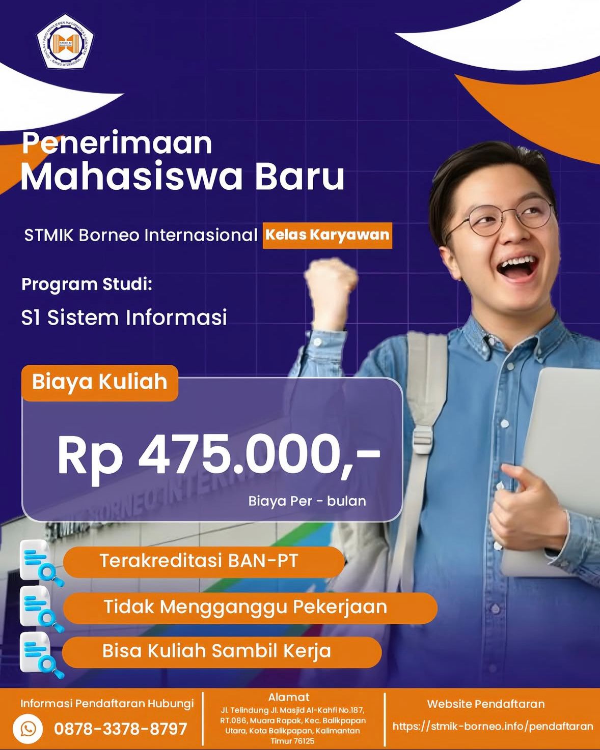 Penerimaan Mahasiswa Baru 2026 S1 Sistem Informasi Kampus STMIK Borneo Balikpapan