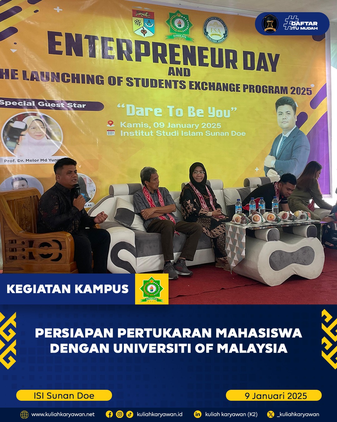 Persiapan Pertukaran Mahasiswa Institut Studi Islam Sunan Doe dengan Universiti of Malaysia