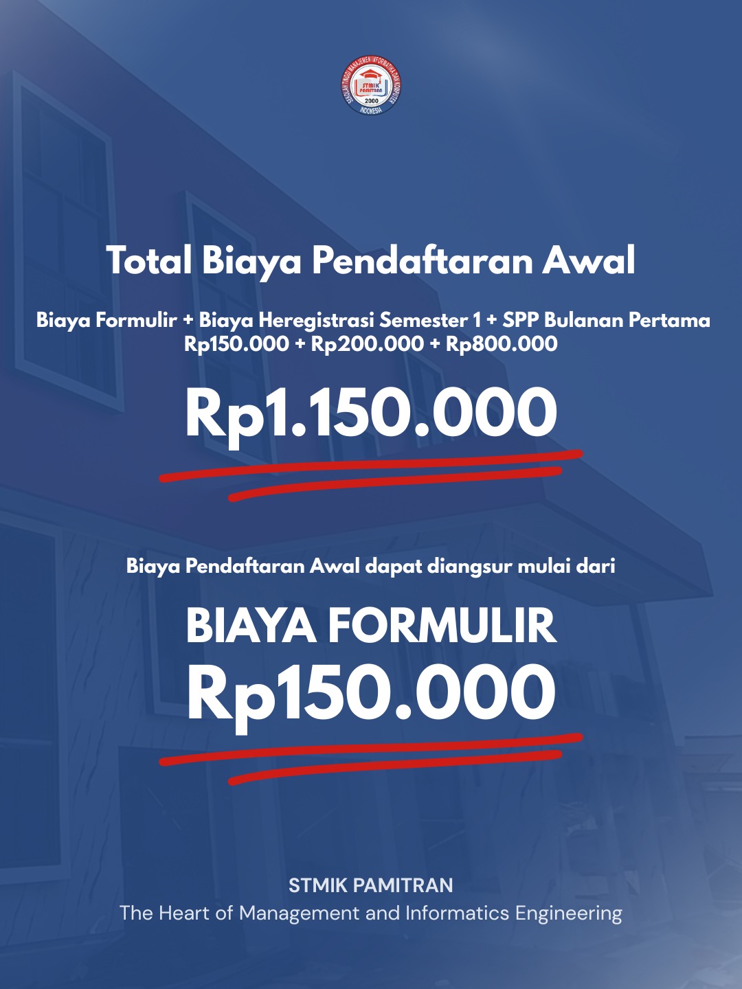 Biaya Pendaftaran Awal Kelas Karyawan STMIK Pamitran (Semua Program Studi)